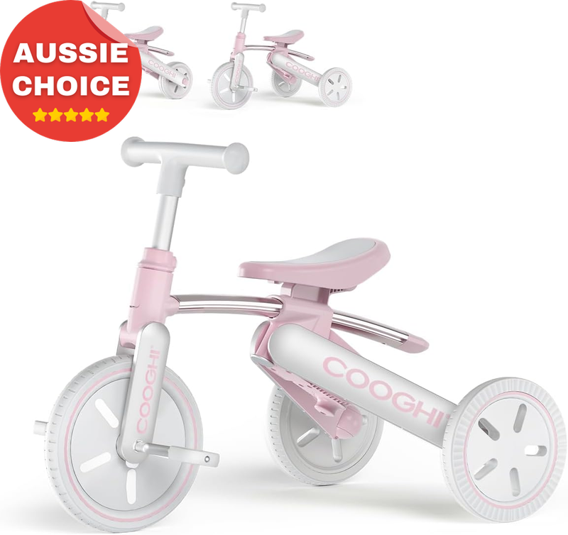 3-in-1 Toddler Tricycle Kids 18 Months to 4 Years Pink Push Handle Pedal Kit