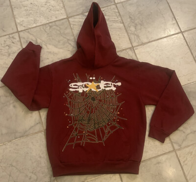 New Sp5der Worldwide x Young Thug Maroon Hoodie 100% Authentic Sold Out