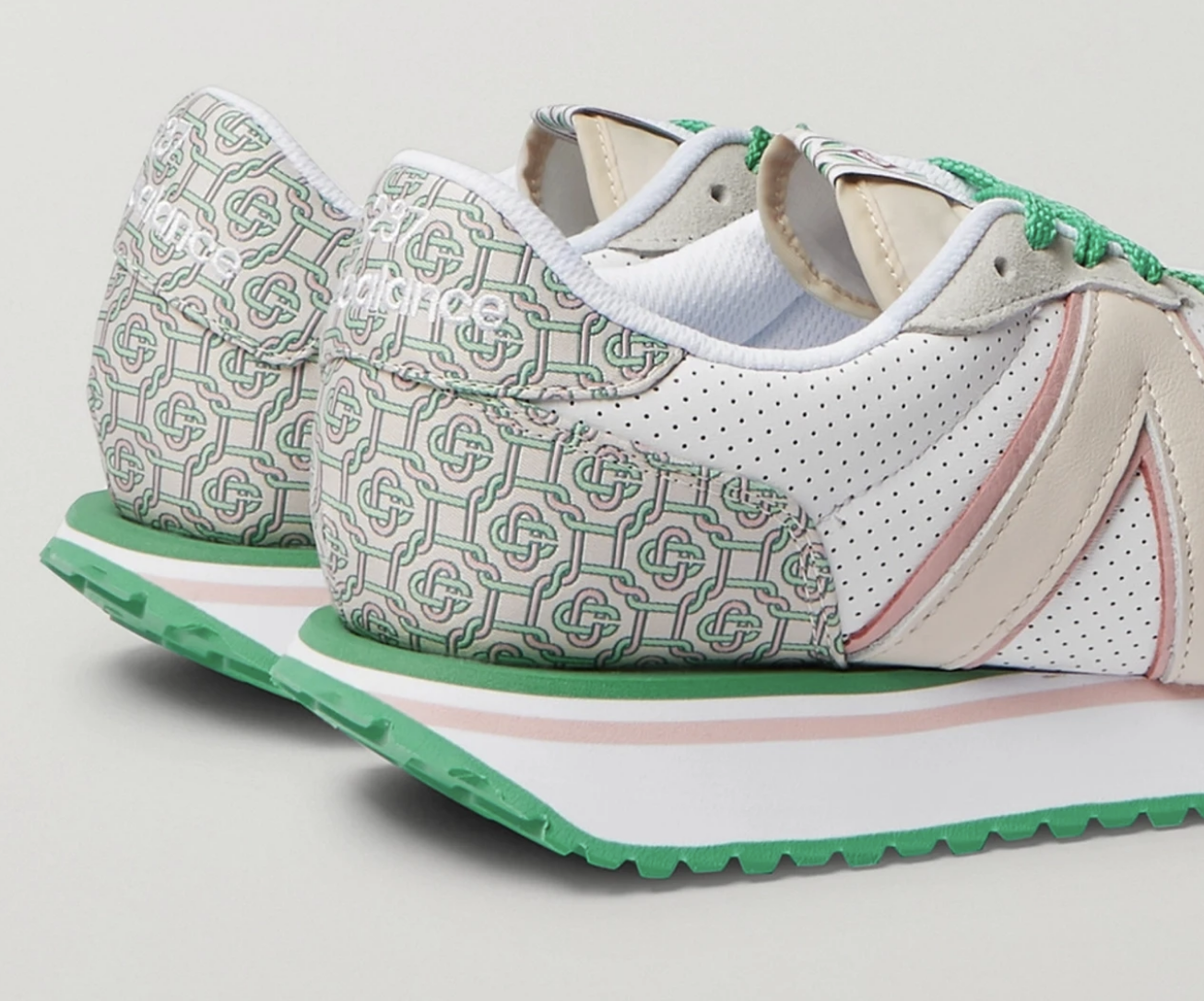 Pre-owned New Balance Balance + Casablanca 237 Suede-trimmed Leather Sneakers Shoes 42.5 In Multicolor