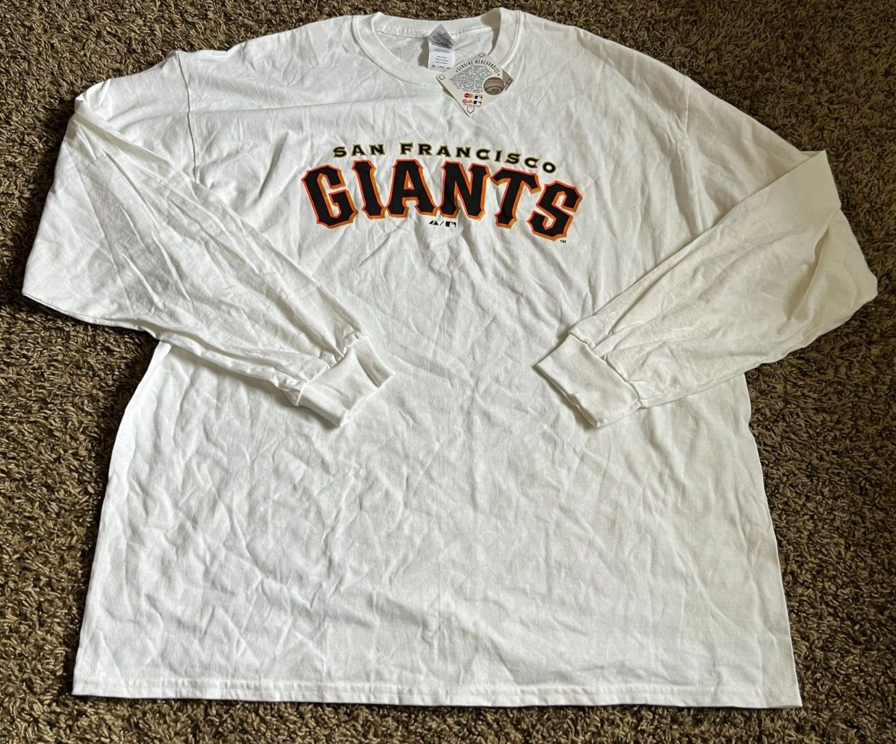 NEW San Francisco Giants Long Sleeve T-Shirt (2XL - White) Classic