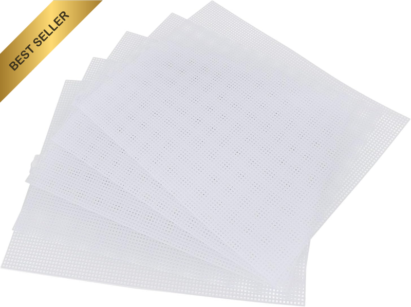 5 Pieces 7 Count Plastic Mesh Canvas Sheets, 10.5