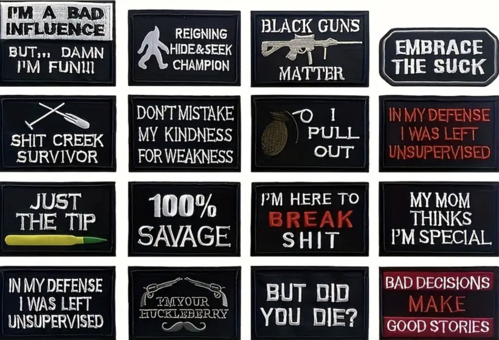 BIKER MOTORCYCLE - FUNNY MEMES - Iron On/Sew-On Embroidered Patches - YOU PICK