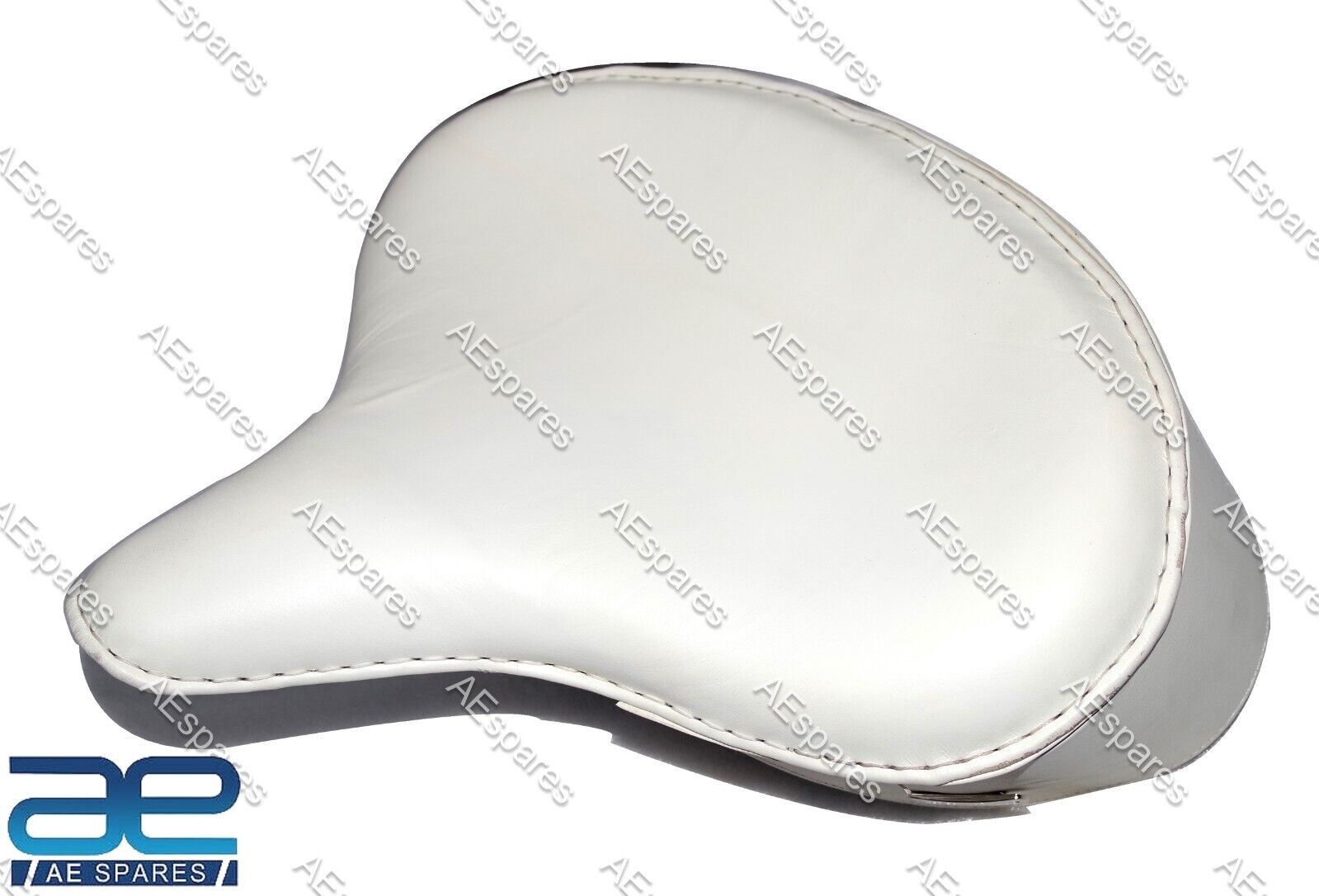 Police Solo Seat Leather White For Harley Shovelhead Bobber Chopper  
