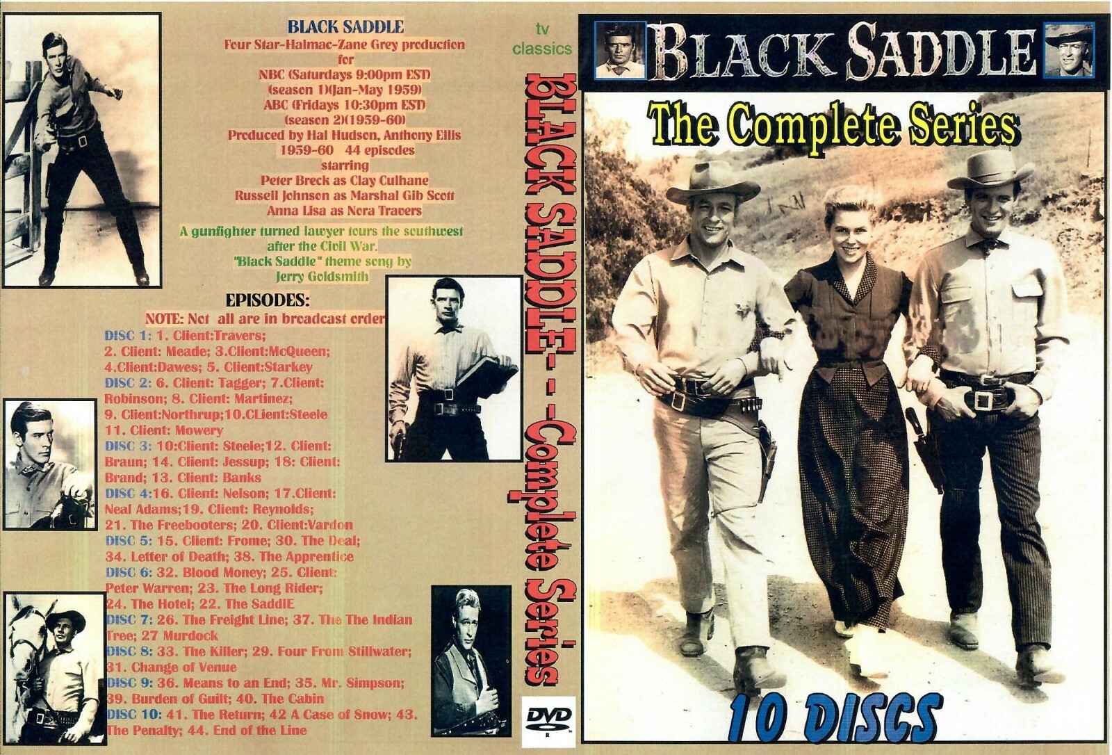 BLACK SADDLE THE COMPLETE TV SERIES ON 10 DVDS | eBay