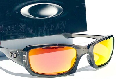NEW* Oakley FIVES Squared Grey Smoke w POLARIZED Galaxy RUBY Lens Sunglass 9238