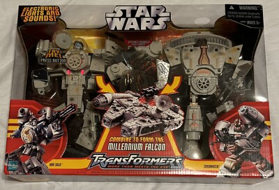 New Transformers Star Wars Han Solo Chewbacca Millennium Falcon Lights & Sounds