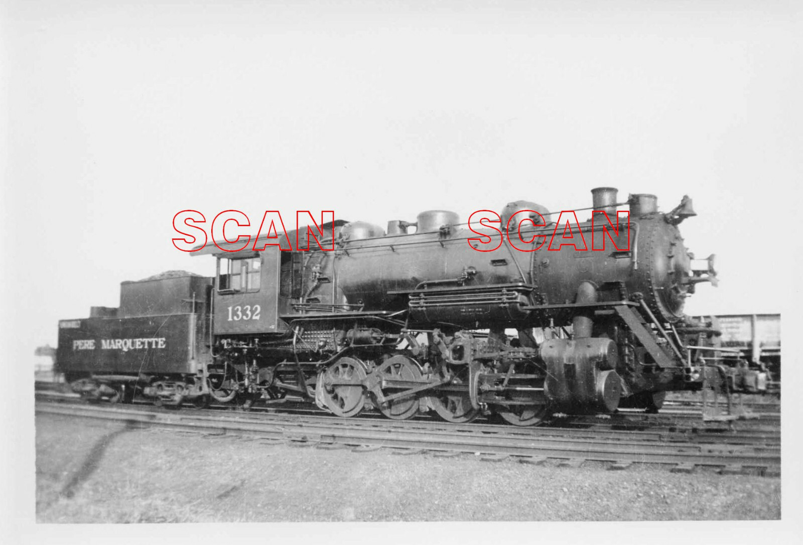 1C108 RP 1947/50s PERE MARQUETTE RAILROAD 0-8-0 LOCO #1332