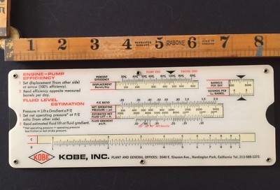 1968 KOBE Inc. Pump Data Calculator Engine Pistons Efficiency Sliderule Computer