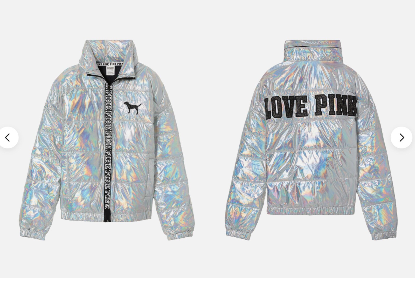 Victoria's Secret PINK ~ M ~ NEW Luxurious Metallic Puffer
