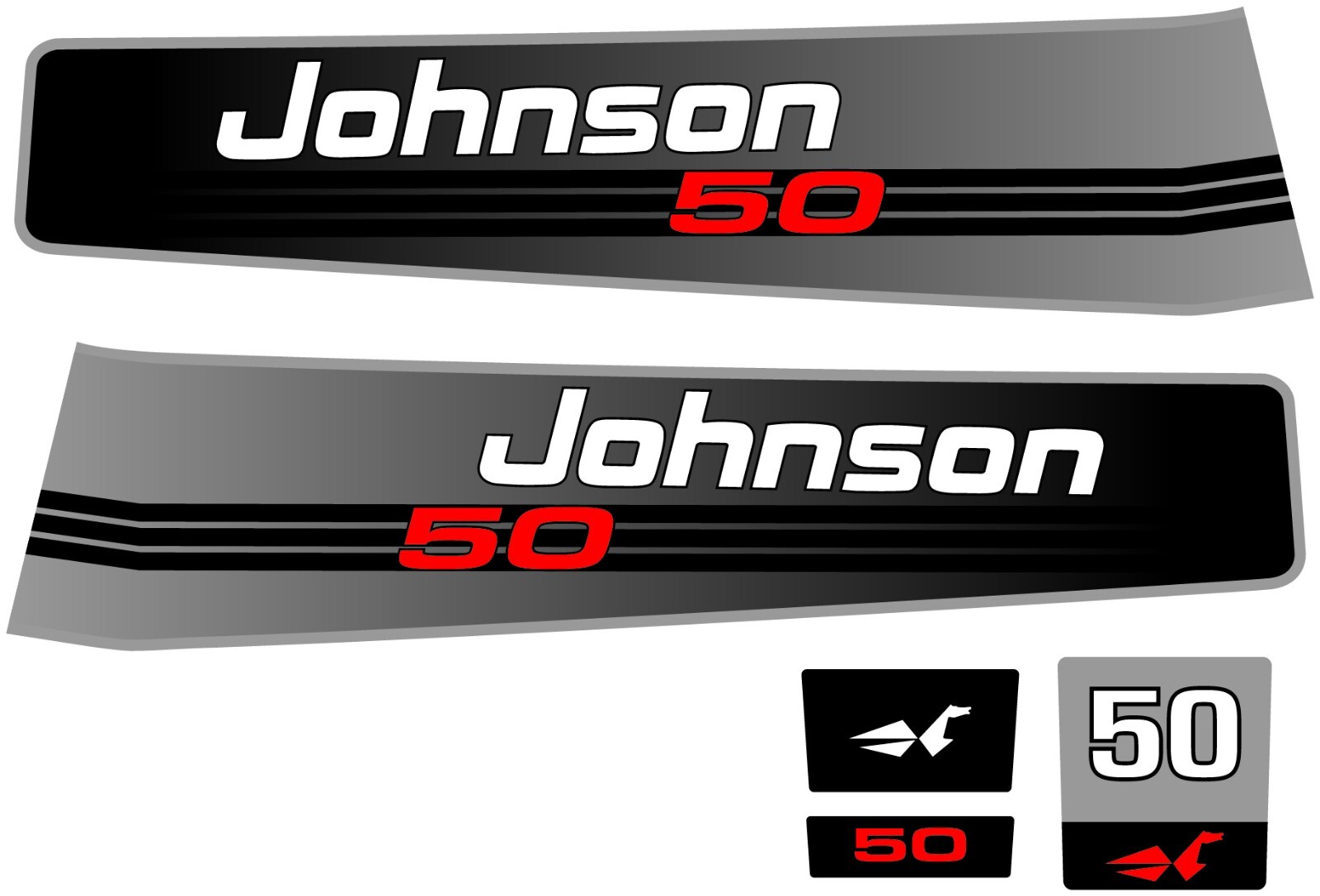 Johnson 50 (1992) Outboard Aftermarket Decal Aufkleber Adesivo Sticker Set - Picture 1 of 2