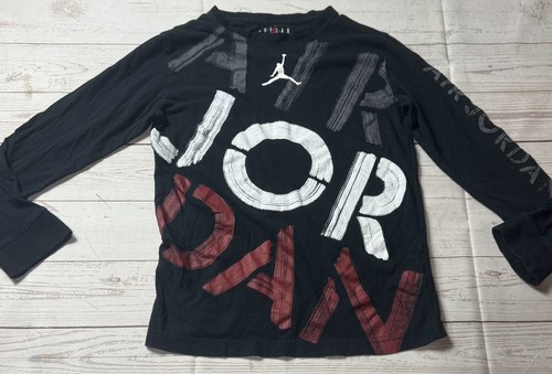 Air Jordan Long Sleeve T Shirt Size Kids L Black Crew Neck