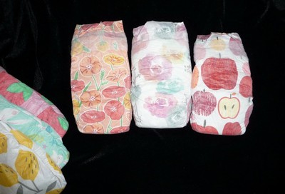 6- Honest Co. size1 assorted girl diapers for Reborn baby, doll,or baby shower