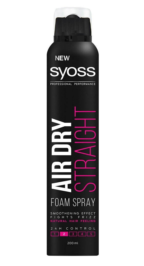 28,00€/L- Syoss Haarmousse / Foam Spray - Air Dry Straight - 3er Pack (3x 200ml)
