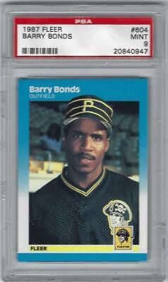 Barry Bonds Pirates Giants MVP HOF? 1987 Fleer 604 Rookie Card rC PSA 9 Mint QTY. rookie card picture