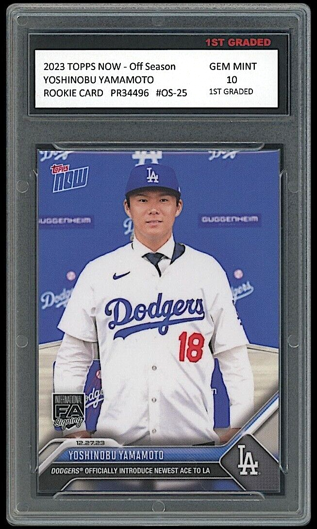Yoshinobu Yamamoto 2023 Topps Now 1st Graded 10 Rookie Card