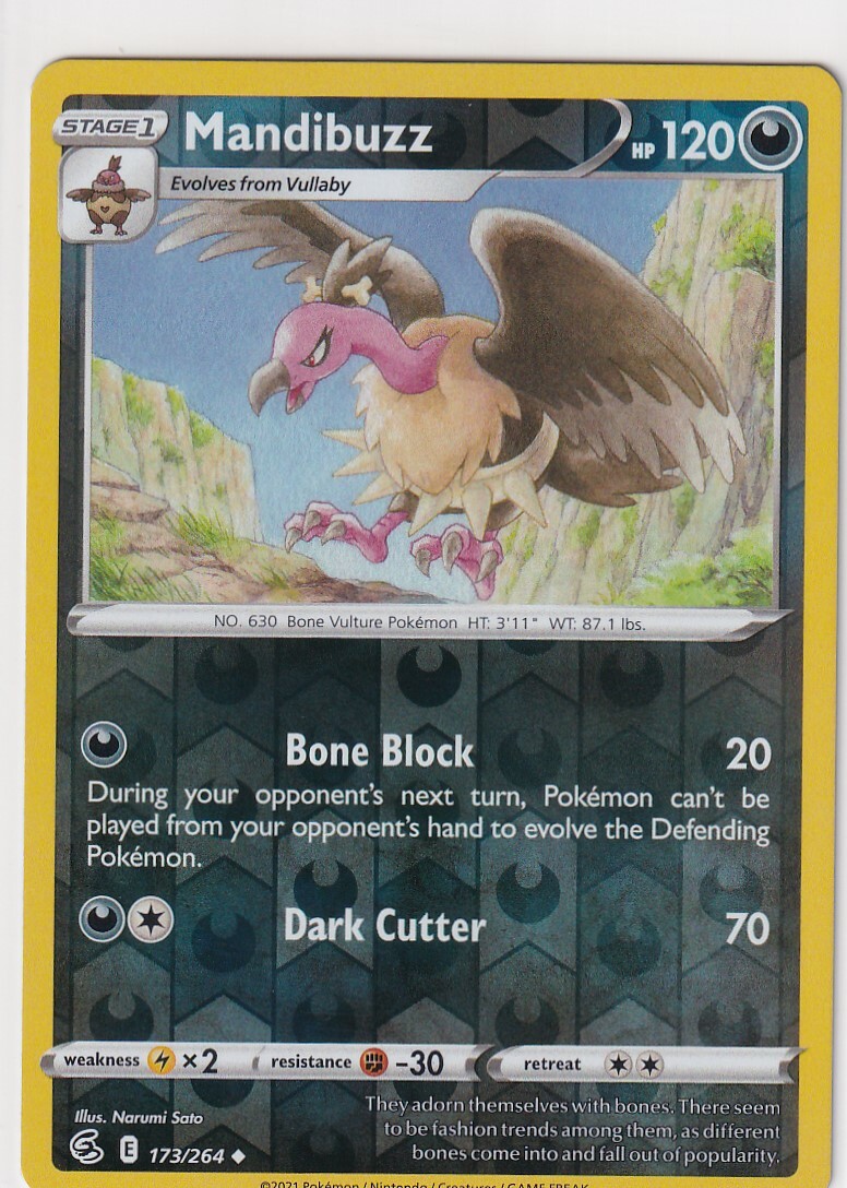 Pokemon TCG - Fusion Strike - Mandibuzz 173/264 - Foil