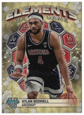 KYLAN BOSWELL 2024 BOWMAN BEST UNIVERSITY SUPERFRACTOR ROOKIE ELEMENTS CARD #1/1