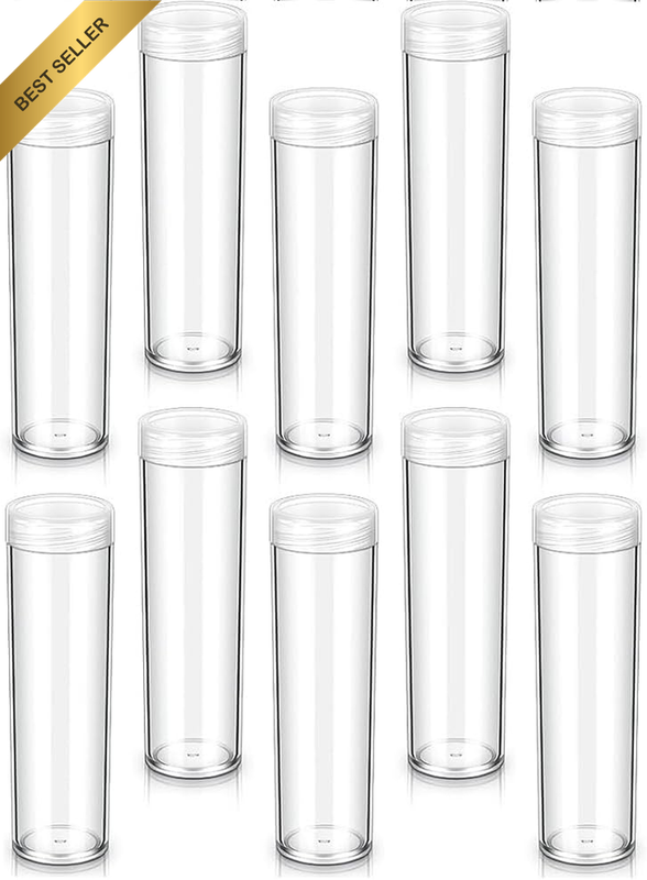 Coin Storage Tubes Coin Capsules Penny Coin Tube Clear round 21Mm Coin Storage T