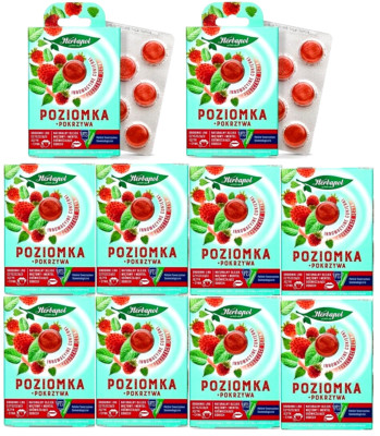 10xHerbapol Wild Strawberry With Nettle Refreshing Sweets With Flax And Zinc 20g