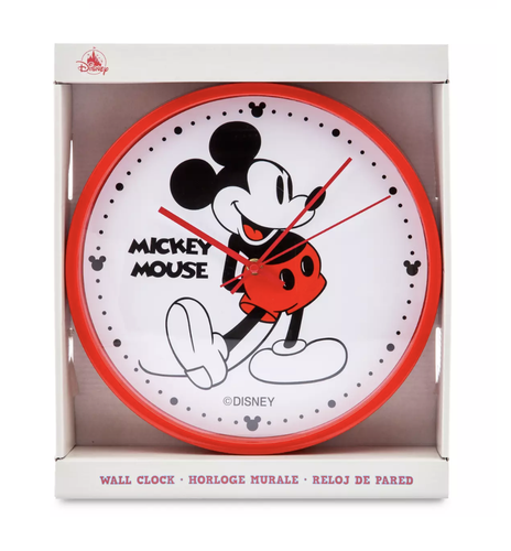 Disney Parks Mickey Battery Operated Red Wall Clock New with