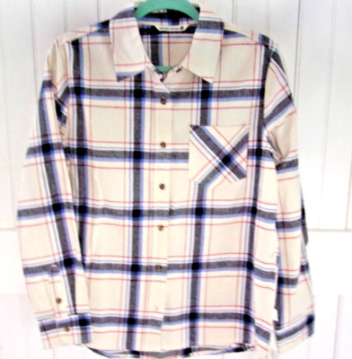 Mountain & Isles W's sz M Plaid Flannel LS Shirt Outdoors Fall Winter Camp NWT's