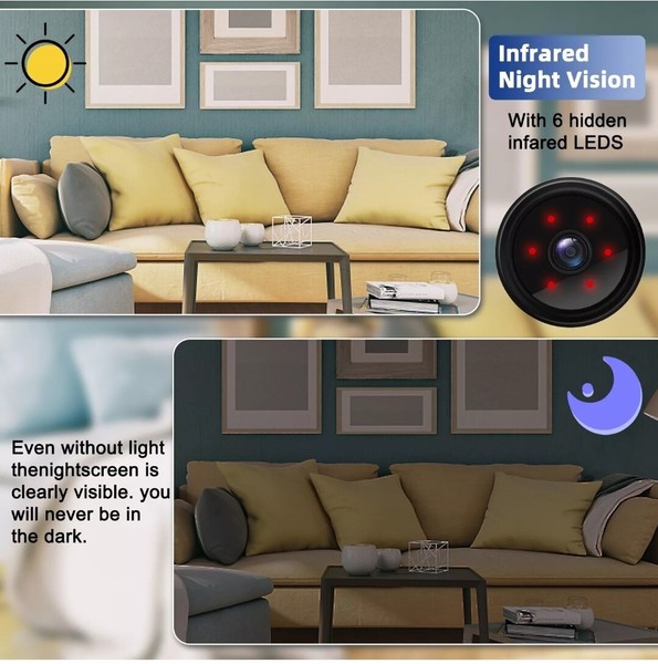 Wireless 1080P WiFi IP Camera Mini Security Spy Hidden Cam with Audio Live Feed - Image 20