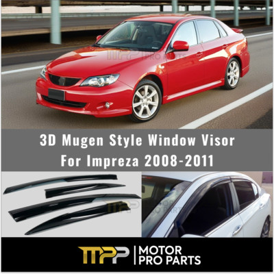 Window Visor 3D Mugen Style Sun Shade Deflector For 2008-11 Subaru Impreza Sedan