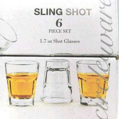 Circleware ''Sling'' 2oz Shot Glasses Set of 6 New Original Box Package Fun Cute!