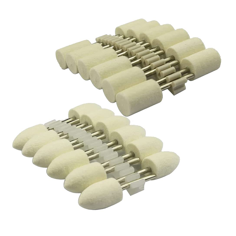 24 Pcs Wool Polishing Bit, 1/8 Inch Shank Felt Buffing Tips for Dremel Rotary To
