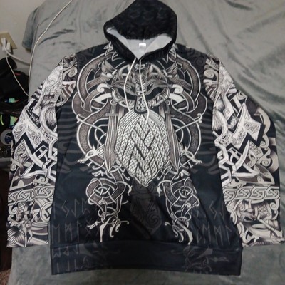 Jing Viking Warrior 3D Print Hoodie Mens Size 5XL