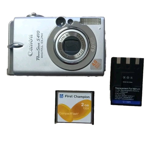 Canon PowerShot S410 ELPH Digital Camera 4MP CF Card Battery