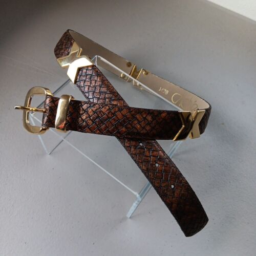 Cache Womens Belt Small Leather X Chain Copper Design 1638 Cache Womens Belt Small Leather X Chain Copper Design 1638