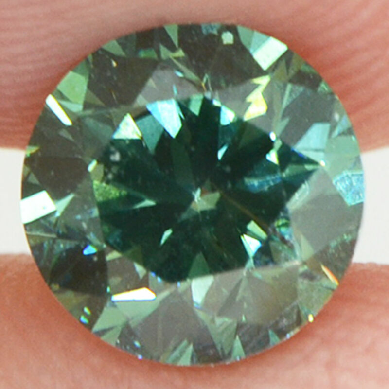 Loose Round Shape Diamond Fancy Green Color Vs2 Certified Enhanced 1.01 Carat