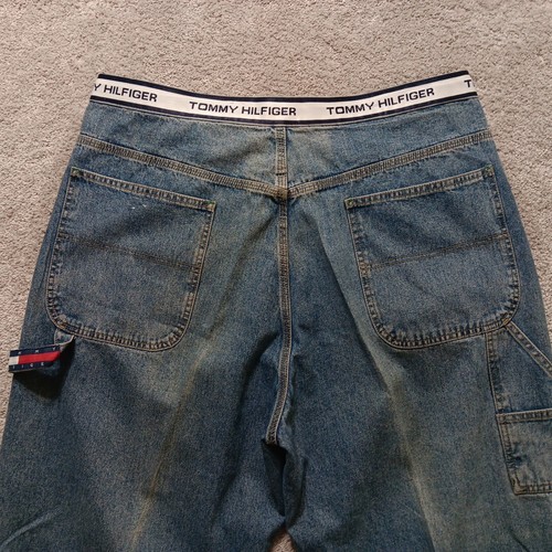 VTG Tommy Hilfiger Carpenter Jeans 40x32 Spellout Waistband