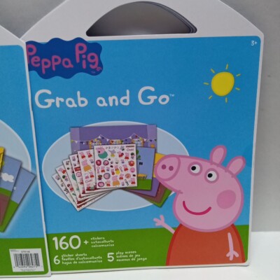 Peppa Pig Grab & Go Sticker Set - 160 Stickers 6 Sheets/5 Play Scenes NEW