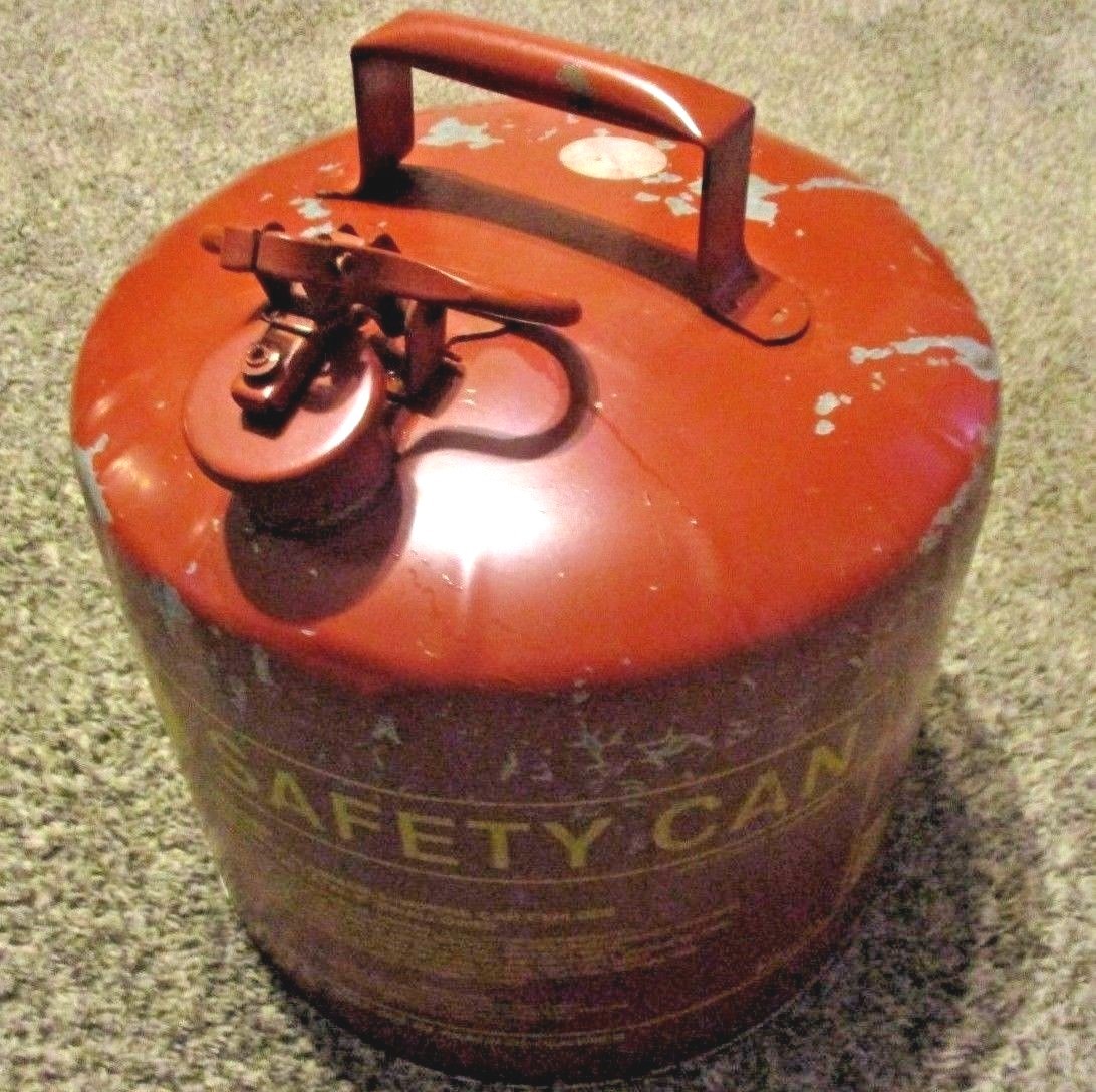 Vintage EAGLE Galvanized 5-Gallon GASOLINE SAFETY CAN ~ UI-50 S Type 1