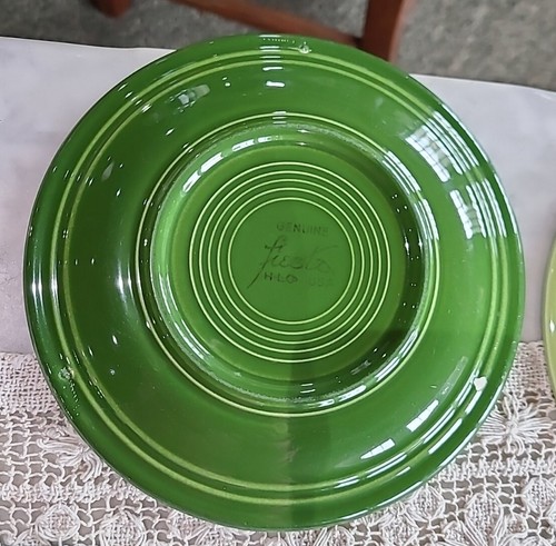 SET OF 4 VINTAGE GENUINE FIESTA WARE HLO USA 7.5"  SALAD PLATES ◇ NO CHIPS