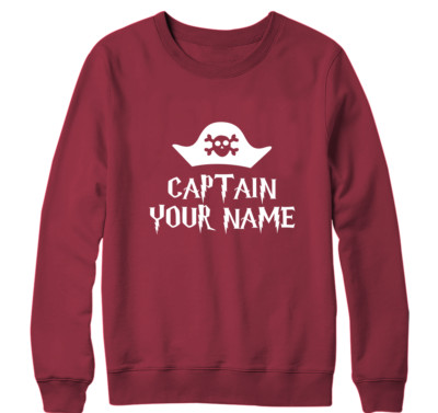 Capitaine Personnalisé Votre Nom Sweat Pirates Barbe Noire Drôle Vintage Cadeaux