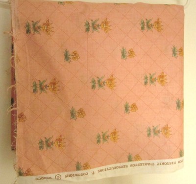 JAY YANG DESIGNS WOODCO COTTON CHINTZ FABRIC ”CHARLESTON QUILT” VINTAGE 3 Yards