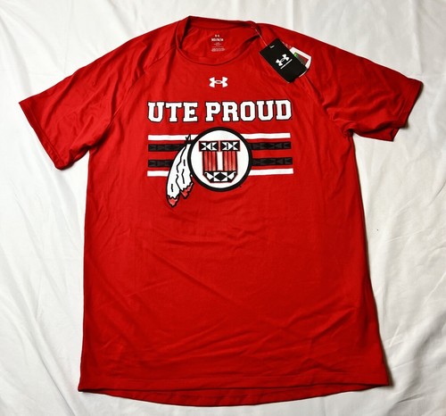 Utah Utes NCAA Under Armour Ute Proud T Shirt Tee Red NEW