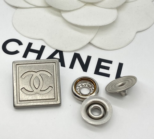 CHANEL Buttons Stamped Vintage Authentic Rare Black With 