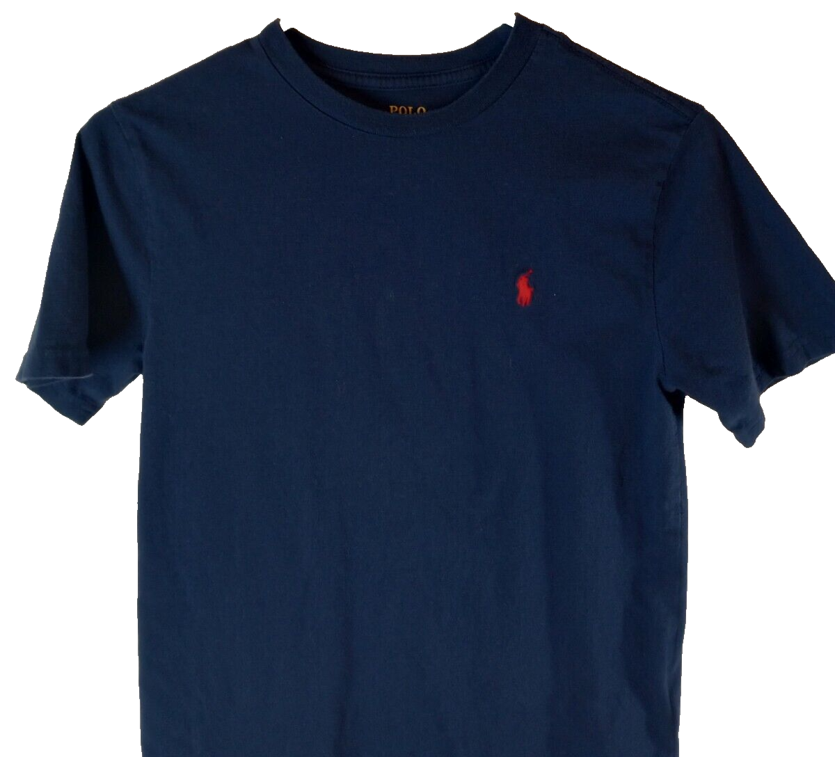 Polo Ralph Lauren Shirt Boy's Med. Navy Blue Crew Neck Short S...