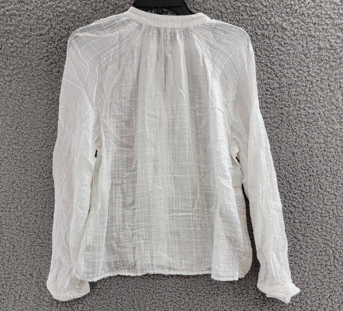Bella Dahl Tie Neck Raglan Sleeve Top Women's Small White Button Closure - Picture 13 of 19