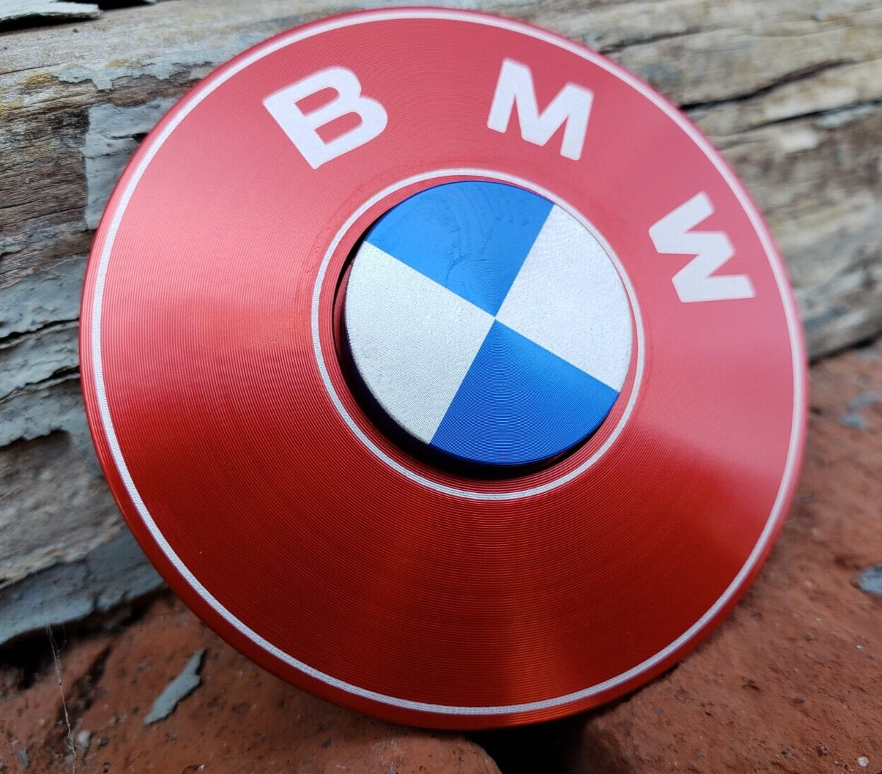Red Car BMW Very Cool Metal Fidget Spinner Toy Boys Girls Kids Adults ADHD Focus