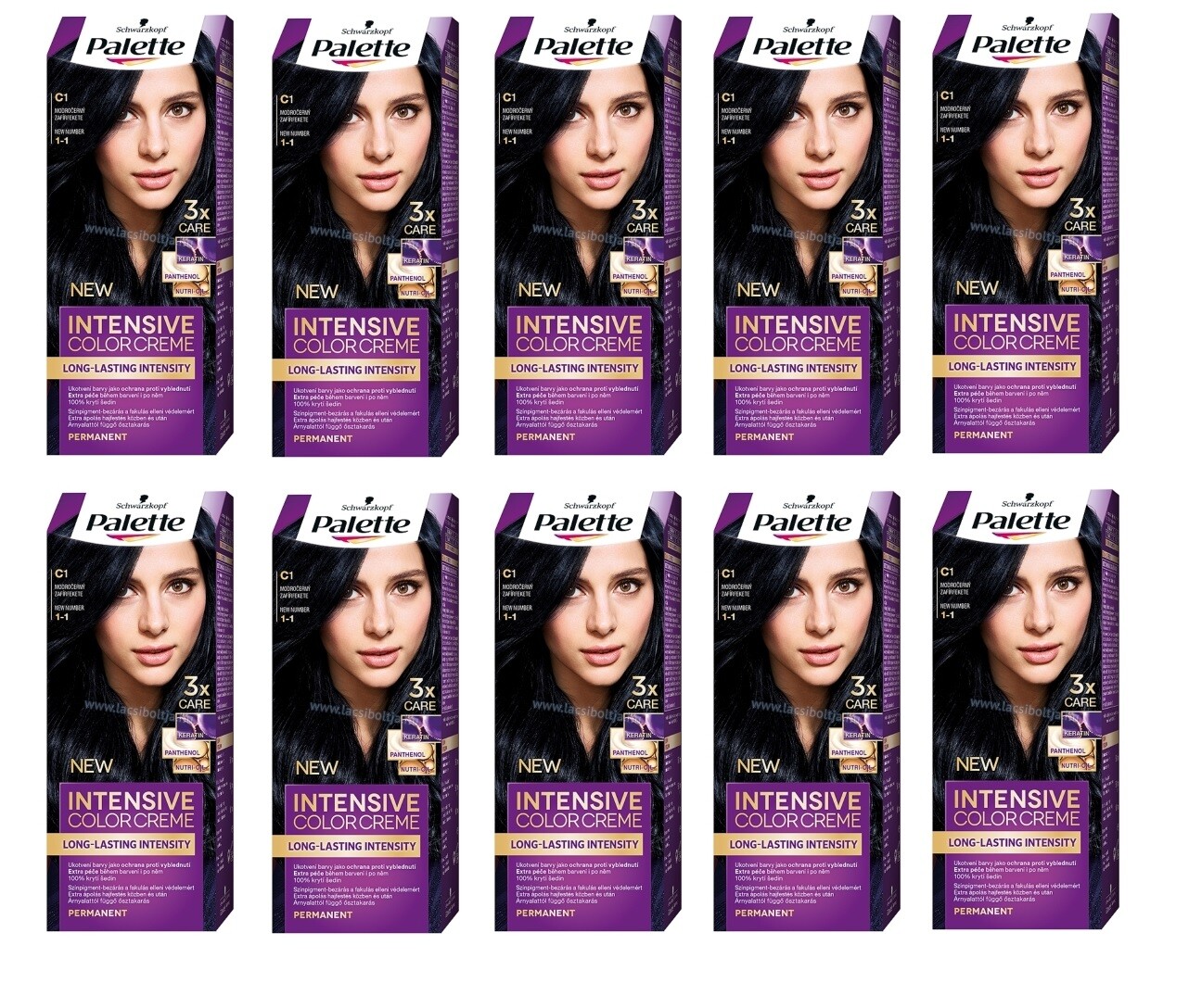 Schwarzkopf Palette Intensive Color Creme Haarfarbe C1 Blue Black – Permanent, Mit Pflegemaske & Handschuhen