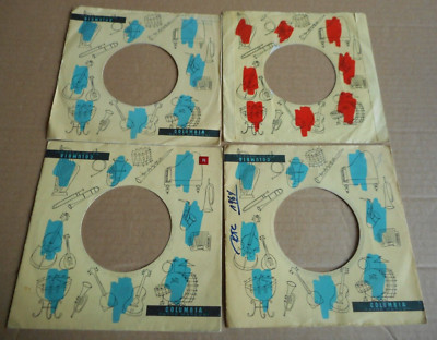 4 X ORIGINAL FACTORY RECORDS SLEEVE 45 RPM - COLUMBIA PATHE MARCONI (558)