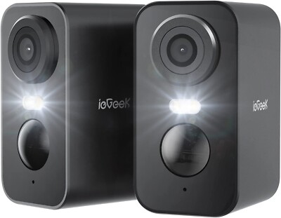 2PCS ieGeek Outdoor Wireless Security Camera Home WiFi Battery CCTV IR System