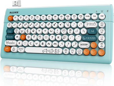 NEW Cute Teal Wireless Keyboard - Compact, Ergonomic, Bluetooth - Fast Shipping!