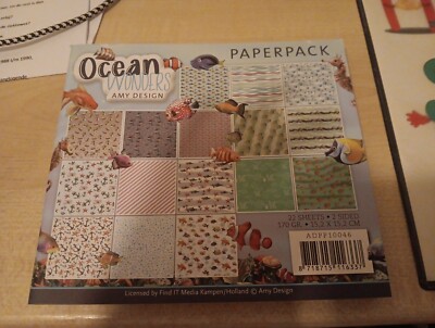 PAPERPACK FOR SCRAPBOOKING 22 SHEETS 2 SIDED 6X6 INCH OCEAN WONDERS