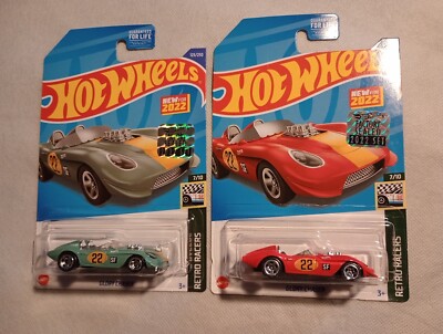 Hot Wheels 2022 GLORY CHASER #123 HCX20 Glossy Red & HCT28 Seafoam Green RETRO
